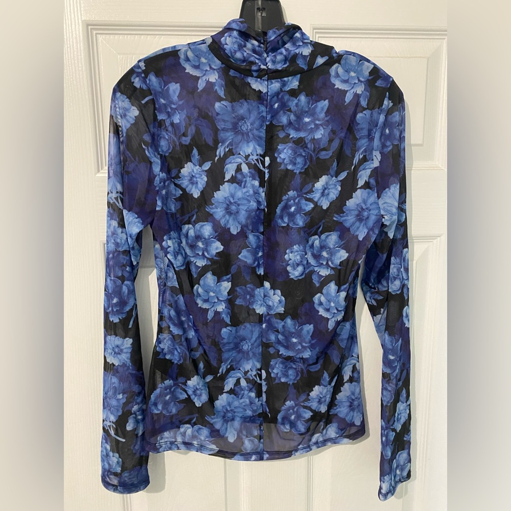 ALICE + OLIVIA WILLA FLORAL SILK ZIP-DREAM FLORAL ROYALTY BLUE - NO TAG